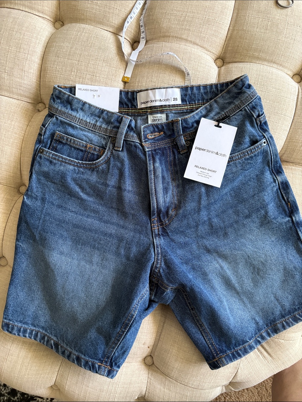 Paper Denim & Cloth Blue Relaxed-Fit Jean Shorts